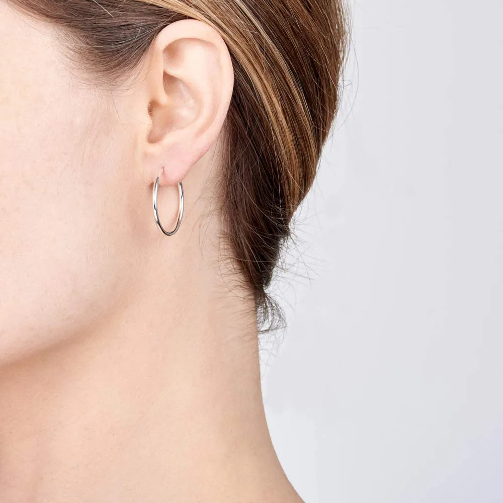 Amberta Orecchini a Cerchio da Donna in Argento Sterling 925: Diametro 20 mm - immagine 2
