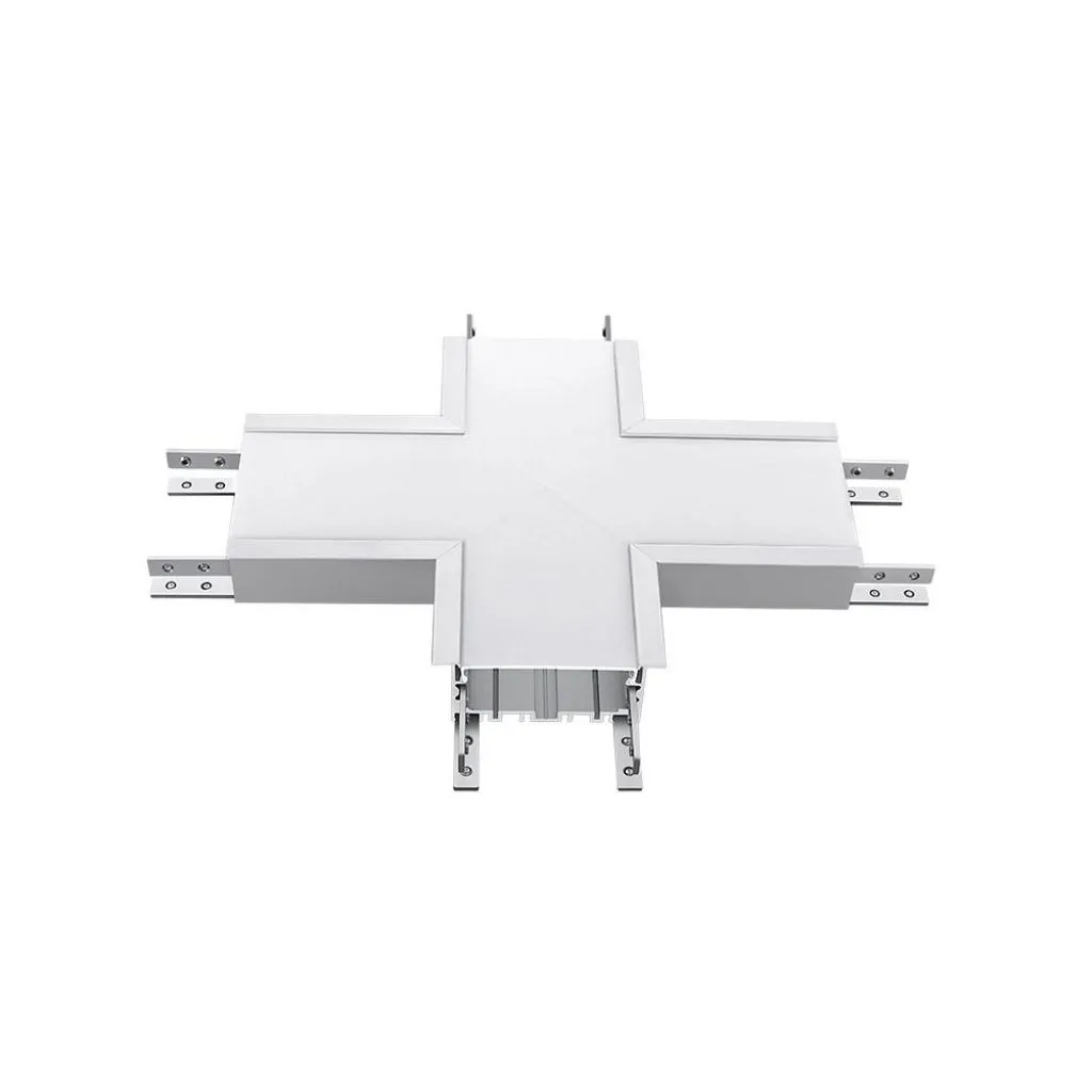 V-TAC PRO Connettore LED Chip Samsung a Incasso Lineare a X 16W Colore Argento 4000K - immagine 1