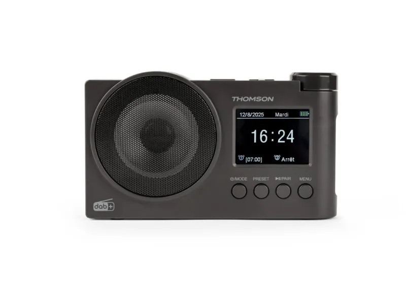 Radio Thomson DAB+ FM con altoparlante Bluetooth - 30 stazioni DAB+ e 30 FM preimpostate - Aggiornamenti automatici delle stazioni - Display LED retroilluminato - Nero - immagine 1