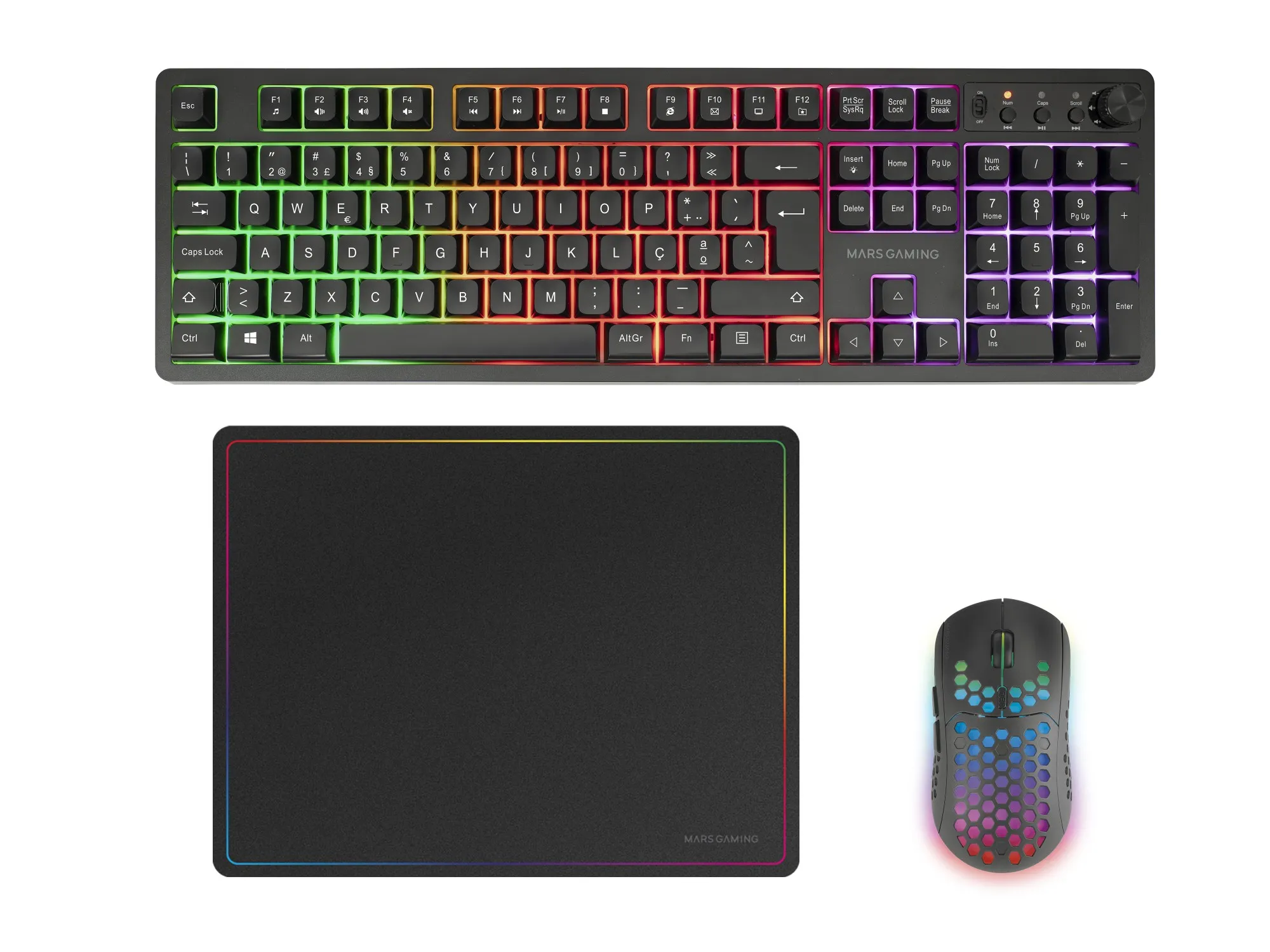 Mars Gaming MCPWXPT tastiera Mouse incluso Wireless a RF + USB QWERTY Portoghese Nero - immagine 1