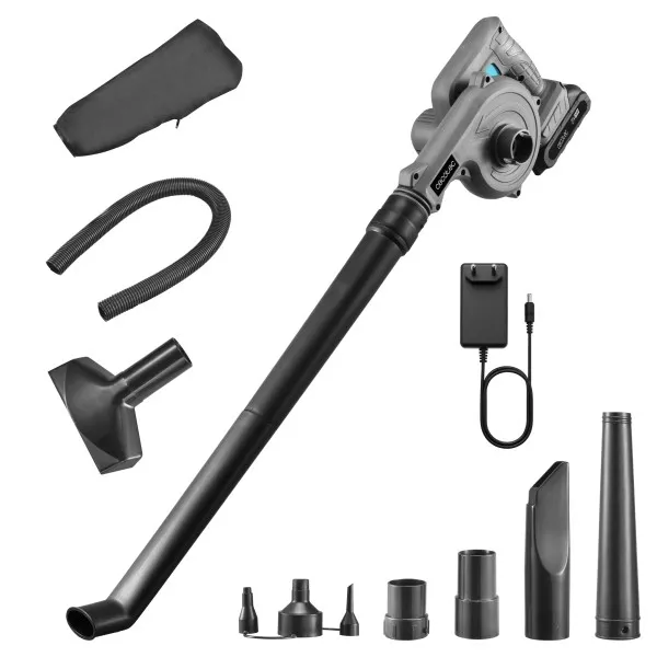 Soffiatore per foglie a batteria Cecotec AirForce 2120 FreeMove - Batteria da 21 V 2 Ah - Accessori inclusi - Multifunzionale - Velocità fino a 200 km/h - Grigio - immagine 1