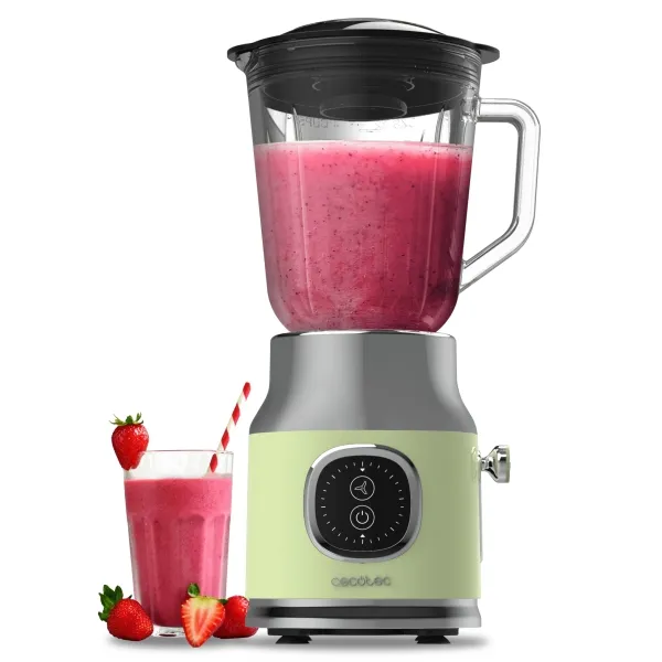 Frullatore Cecotec RetroTwist Green - Potenza 800W - Capacità caraffa 1L - Stile retrò - Lame rivestite in titanio - Colore menta - immagine 1