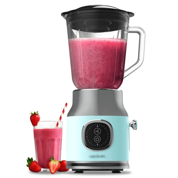 Frullatore Cecotec RetroTwist Blue - Potenza 800W - Capacità caraffa 1L - Stile retrò - Lame rivestite in titanio - Colore azzurro - immagine 1