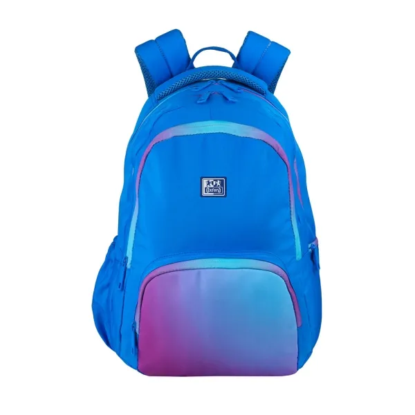 Zaino scolastico Oxford Gradient 25L - 3 scomparti e 11 tasche - Schienale ergonomico traspirante - Spallacci imbottiti e regolabili - Tasca laterale - Blu mistico - immagine 1