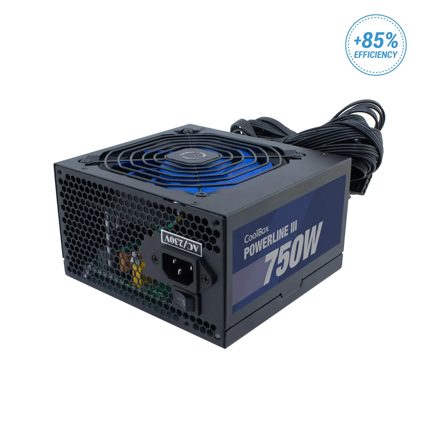 CoolBox Powerline III 750 alimentatore per computer 750 W 20+4 pin ATX ATX Nero - immagine 1