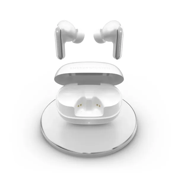 Cuffie Energy Sistem Serenity ANC Ultra True Wireless - Bluetooth 5.4 - Riducono fino al 95% del rumore esterno - Chiamate stereo - Durata della batteria di 25 ore - Ricarica Qi e USB - Assistente vocale integrato - Bianco - immagine 1