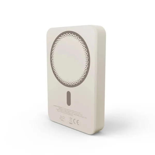 Power bank magnetico wireless Energy Systems da 10000 mAh - Ricarica wireless da 15 W ricarica cablata da 20 W - Ricarica intelligente e veloce - Ricarica simultanea - Sensore NTC - USB-C - Colore crema - immagine 1