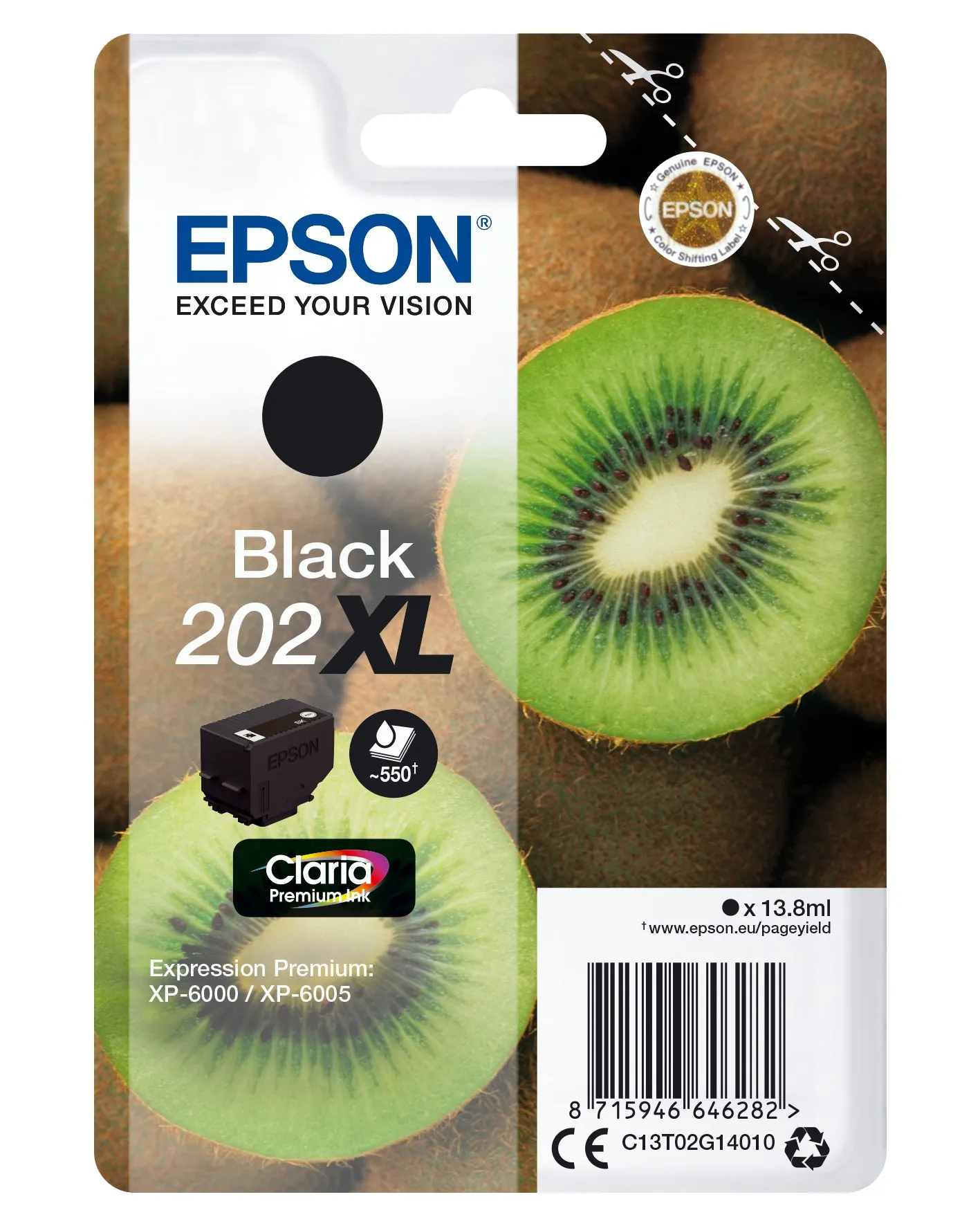 Epson Kiwi Singlepack Black 202XL Claria Premium Ink - immagine 1