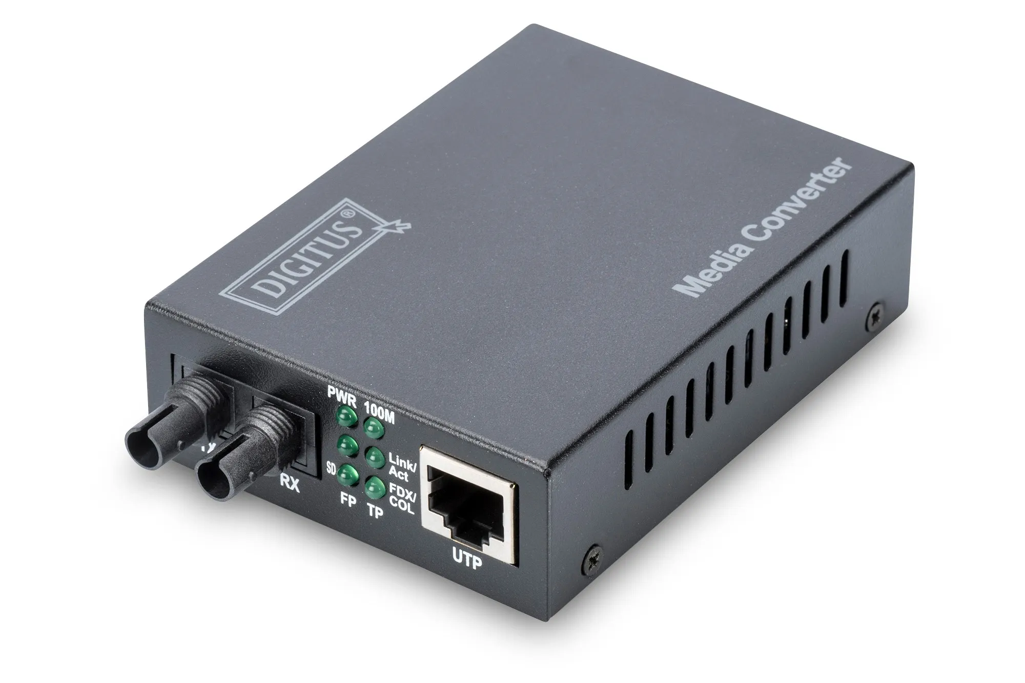 Convertitore 10/100 Media Converter Rj45 - Fibra Ottica St - immagine 1