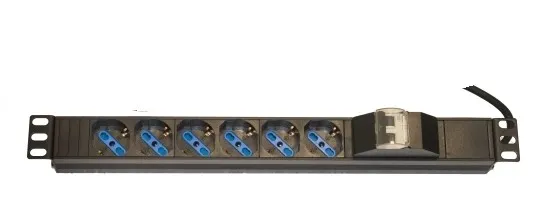 Multipresa Alimentazione Per Rack 19 Con 6 Prese Universali Tripolari/Schuko Magnetotermica Cavo Mt 3 - immagine 1