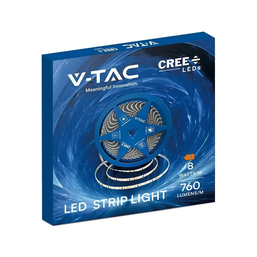 120 8W Led Strip Light With Cree Chip 3000K Ip20 24V 5Mm Double Pcb - immagine 1