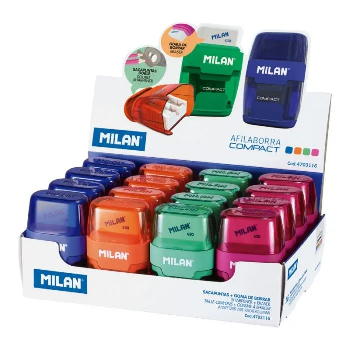 Milan 4703116 temperino Temperamatite manuale Blu Verde Arancione Rosa - immagine 1