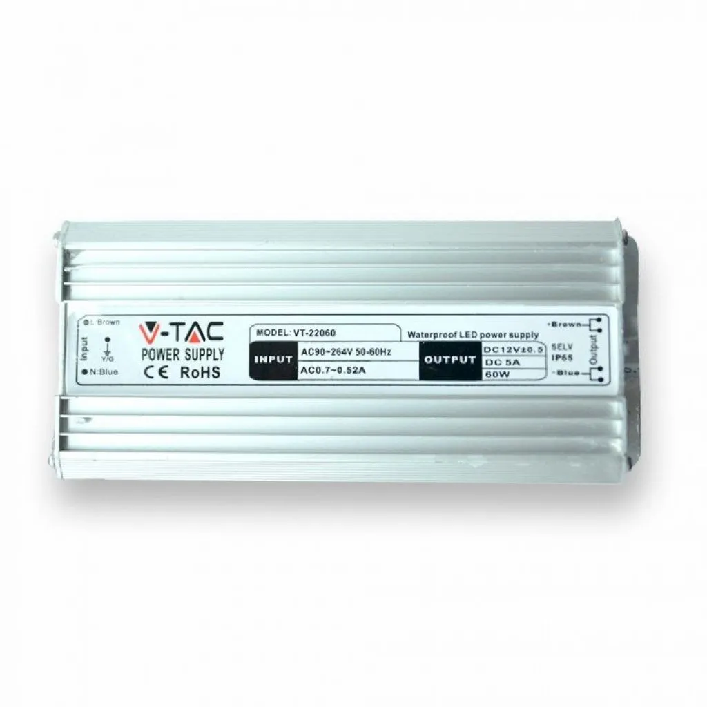 V-TAC Alimentatore in Plastica 100W 24V 42A Colore Bianco IP67 - immagine 1