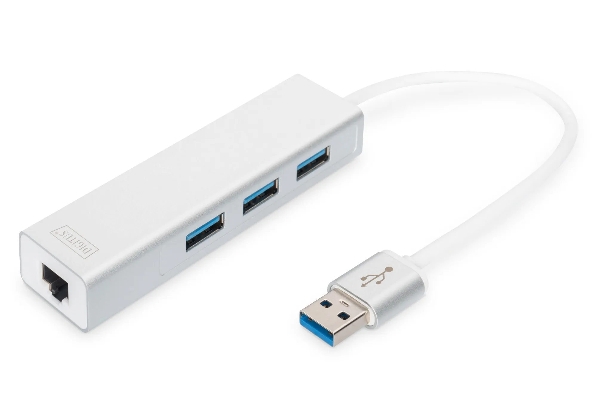 Hub A 3 Porte Usb 3.0 E Adattatore Lan Gigabit Digitus - immagine 1