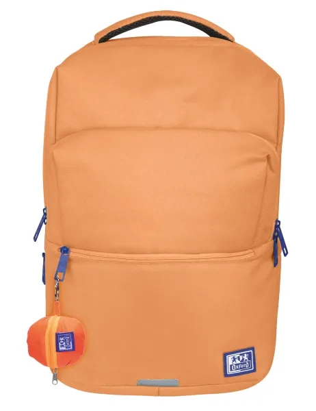 Zaino Oxford B-Ready 28L - Dimensioni 42x30x15cm - Tasca imbottita - Maniglia superiore - Copertura antipioggia - Poliestere riciclato RPET - Colore pesca - immagine 1