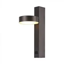V-TAC Applique LED da Muro 8W dal Design Rotondo con porta USB e Angolo del Fascio Luminoso Regolabile 180° in Metallo Colore Nero 3000K - immagine 1