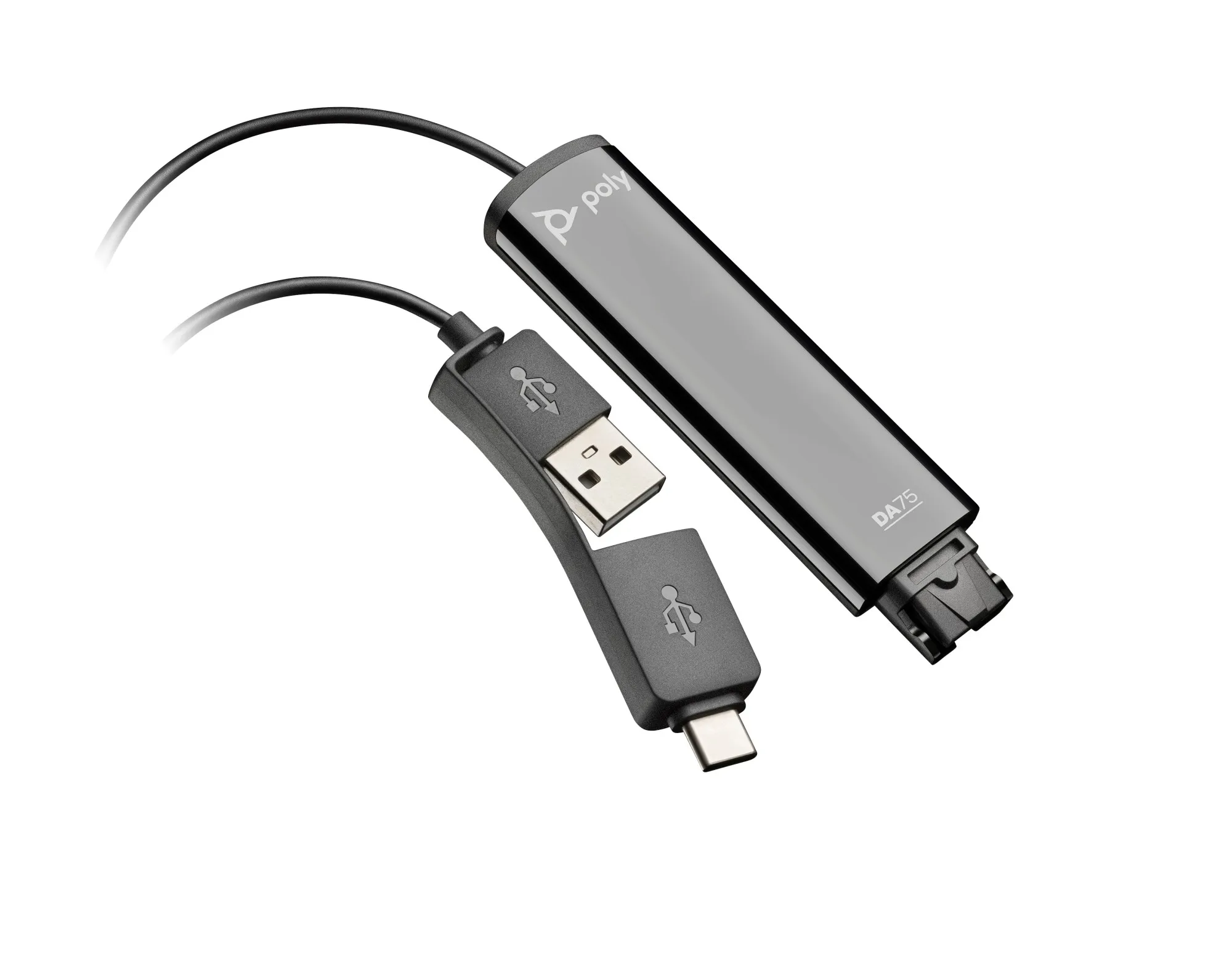 HP Poly DA75 USB to QD Black Adapter TAA Adattatore di interfaccia - immagine 1