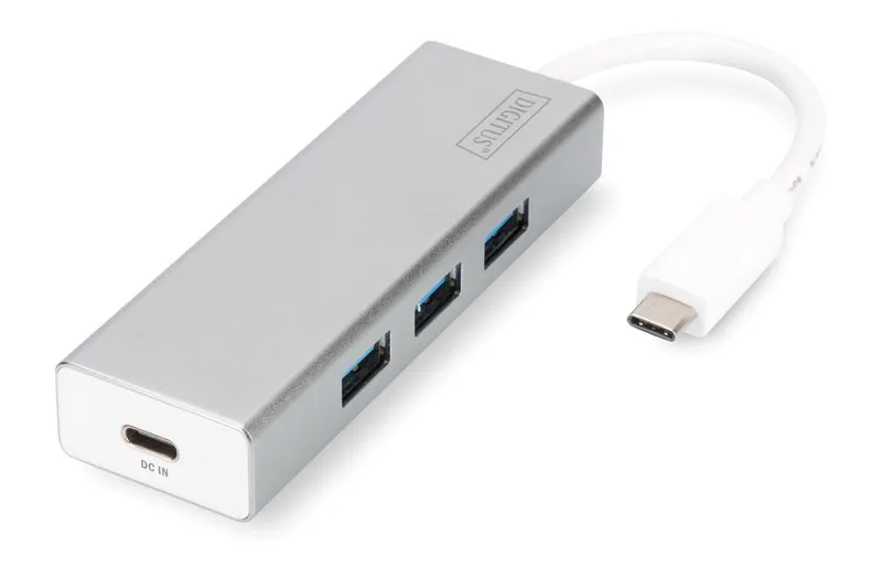 HUB USB 3.0 CON 3 PORTE USB 3.0 TIPO A E 1 PORTA TIPO C CONNETTORE MASCHIO TIPO C - immagine 1