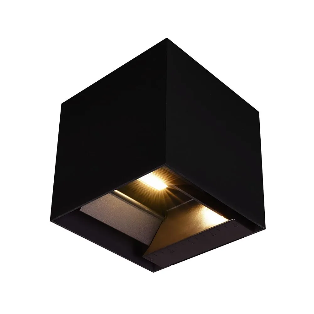 9W Led Solar Wall Light 3In1 Black Body Ip65 - immagine 1