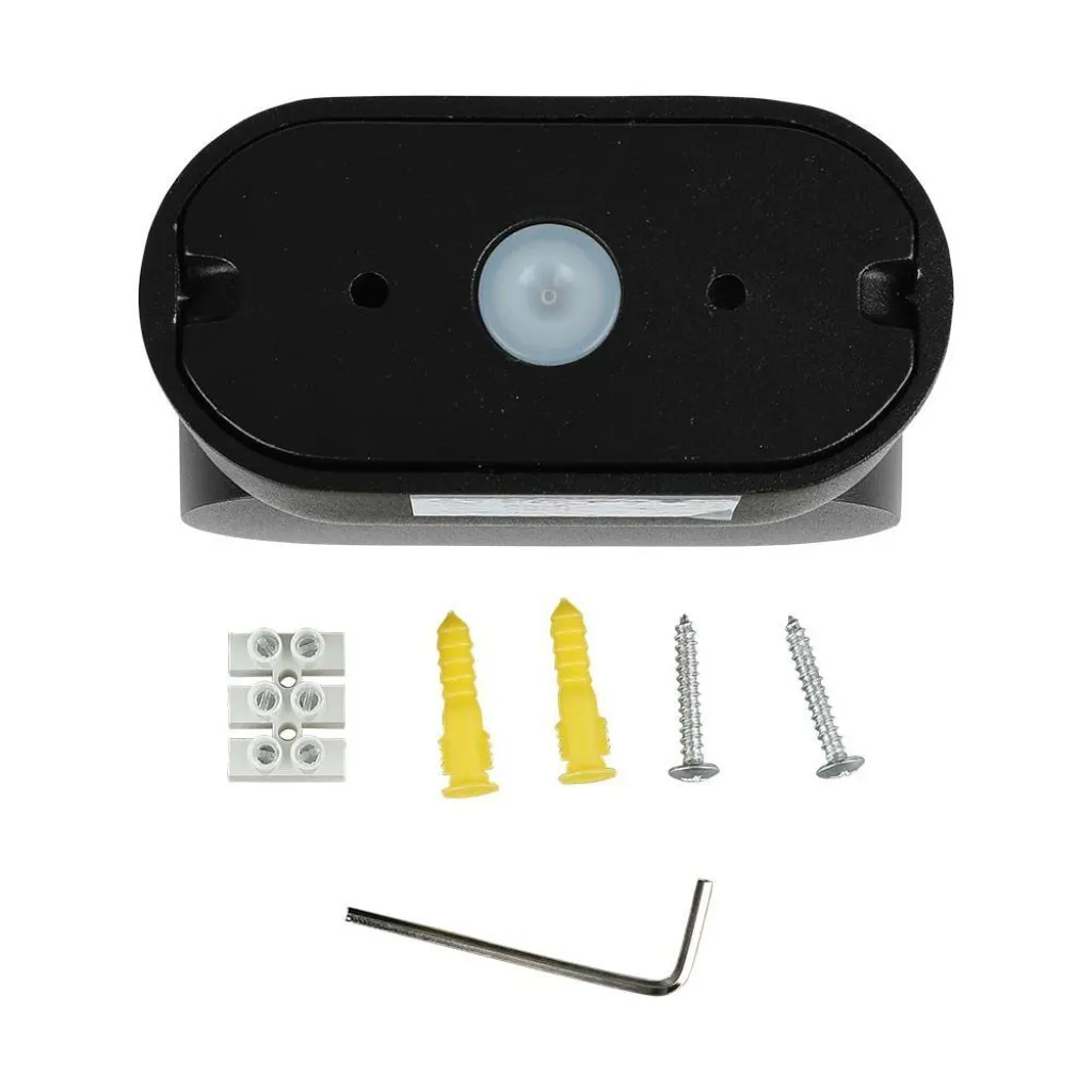 V-TAC Lampada LED da Muro Ovale 5W 110LM/W Colore Nero con Testa Ruotabile 4000K IP65 - immagine 1