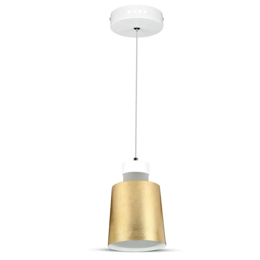 V-TAC Lampadario LED a Cilindro in Metallo 7W Colore Oro 4000K - immagine 1