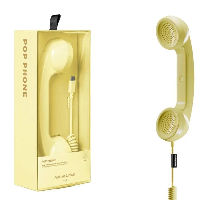 Native Union Pop Phone retrò USB-C con microfono per chiamate e videochiamate colore Giallo Lemon - immagine 1