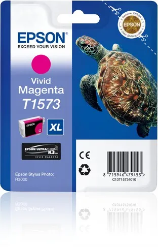 ORIGINALE Epson Cartuccia d'inchiostro magenta C13T15734010 T1573 XL 2300 pagine 259ml - immagine 1