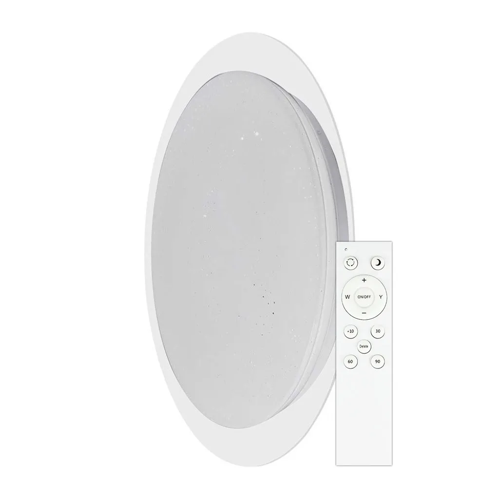 V-TAC Plafoniera LED Rotonda 40W con Telecomando Cambia Colore 3 in 1 Effetto Stellato d: 400mm h: 70mm Dimmerabile - immagine 1