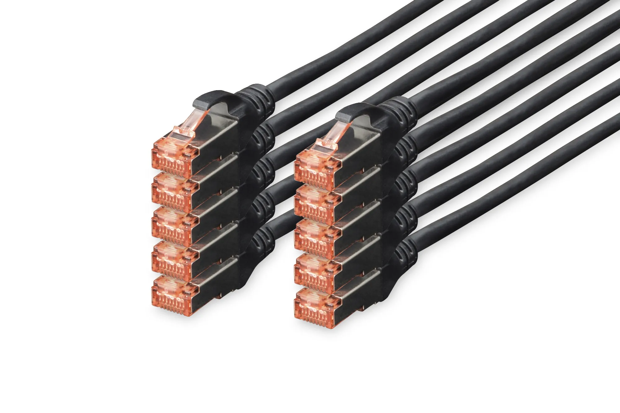 Confezione 10 Cavi Cat 6 Schermati S/Ftp Mt 3 Colore Nero Digitus - immagine 1