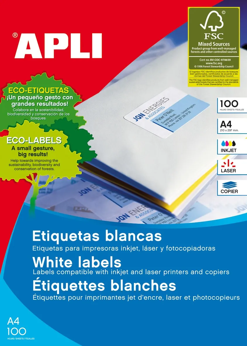 APLI 12977 etichetta per stampante Blu Etichetta per stampante autoadesiva - immagine 1