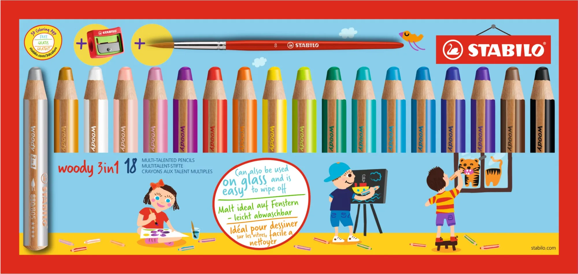 STABILO Woody 3 in 1 Multicolore 18 pz - immagine 1