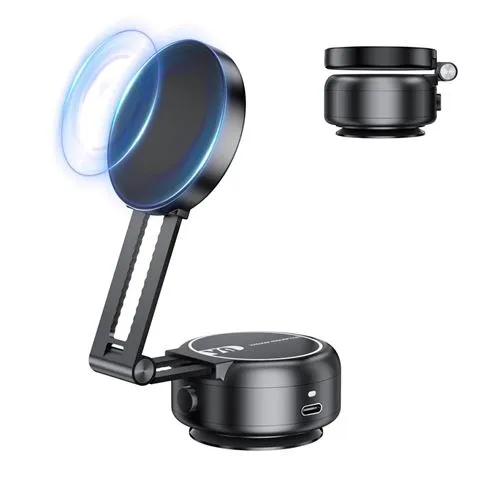 Supporto per auto per smartphone XO C166 - Ventosa elettrica - Batteria integrata - Braccio telescopico - Supporto magnetico - Nero - immagine 1