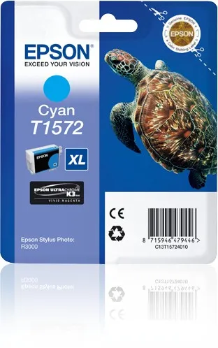 ORIGINALE Epson Cartuccia d'inchiostro ciano C13T15724010 T1572 XL 2300 pagine 259ml - immagine 1