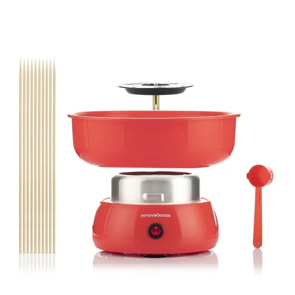 Macchina per zucchero filato Innovagoods Cantty - Potenza 450W - Facile da pulire - Include bastoncini e cucchiaio - Ideale per feste - Rossa - immagine 1