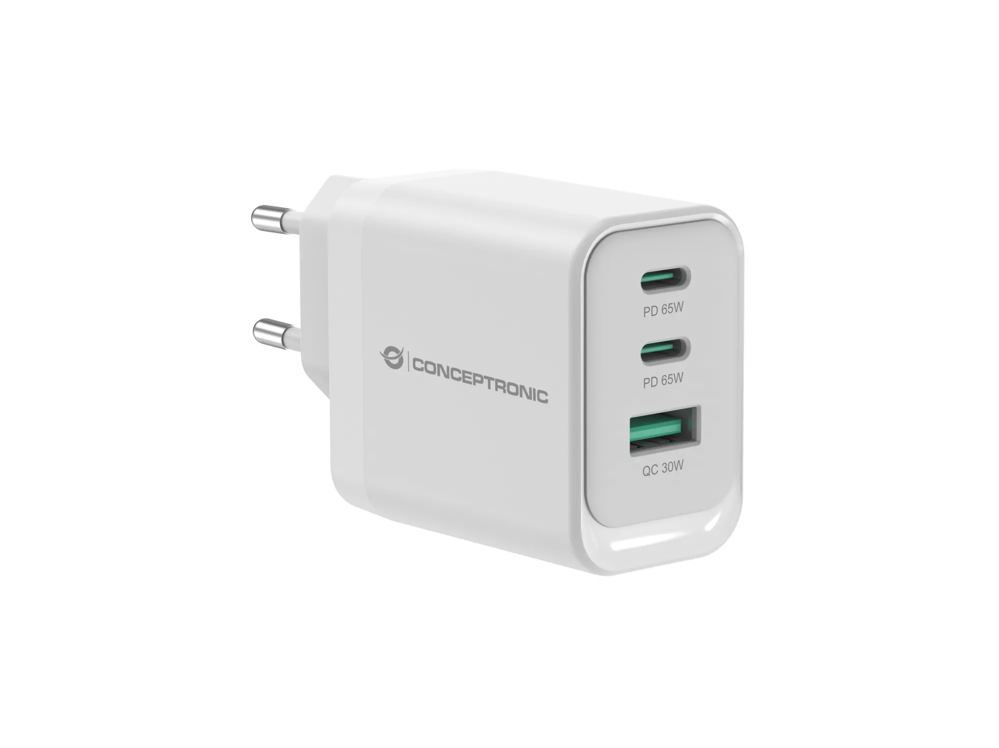 Alimentatore 65W Gan 3 Porte W 2*Usb C+1*Usb A Qc+Pd3.0 - immagine 1
