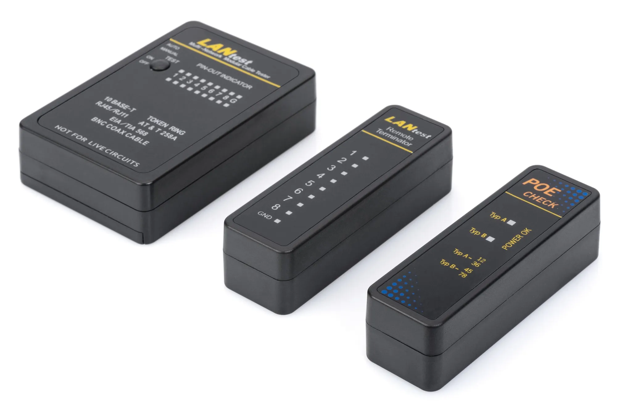 Tester Cavo Rete Rj45 Bnc Dispositivo Principale Da Remoto Tester Poe Con Valigetta Protettiva - immagine 1