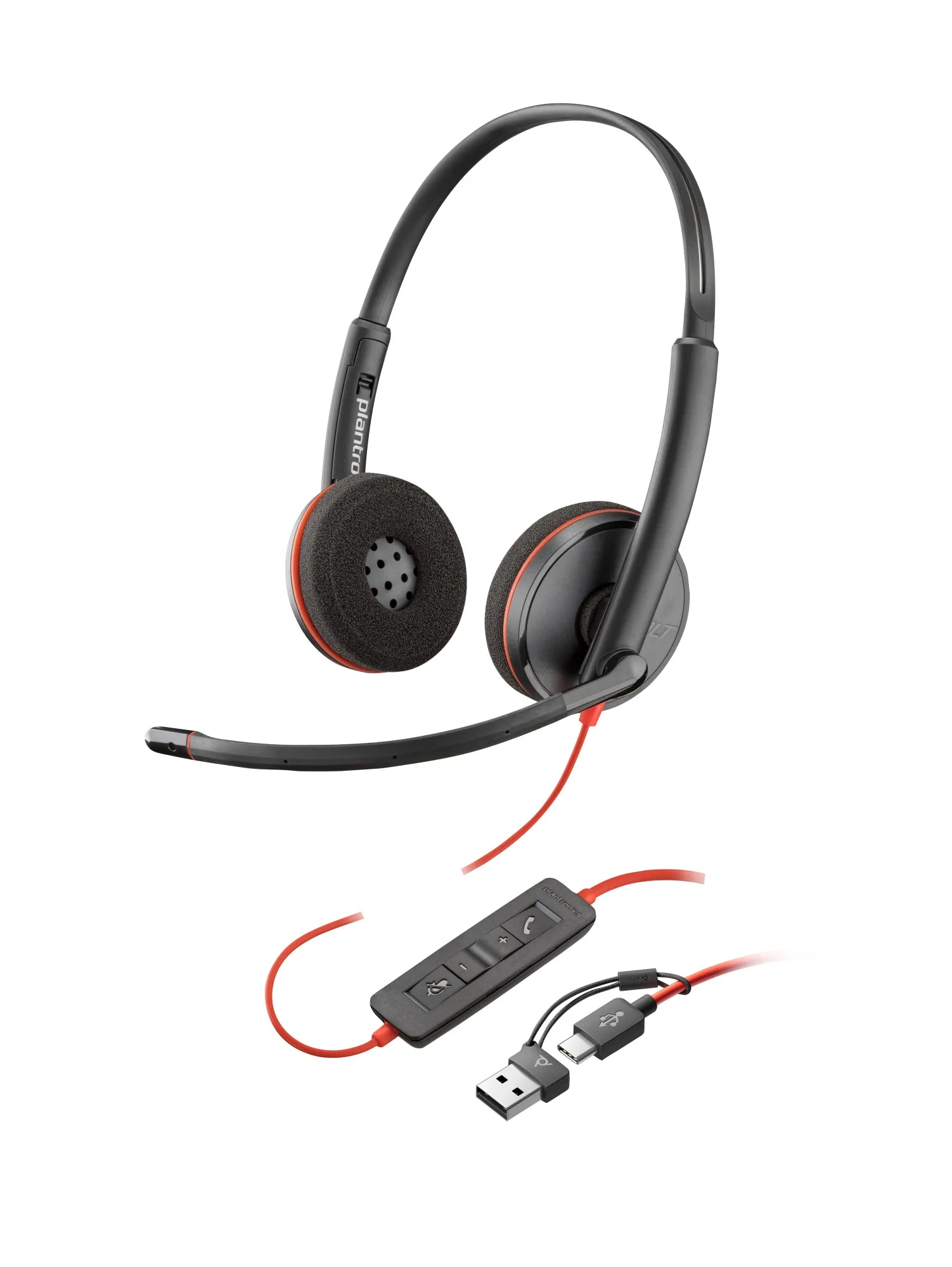 Poly Cuffie Blackwire 3210 monoaurali USB-C + adattatore USB-C/A (sfuse) - immagine 1