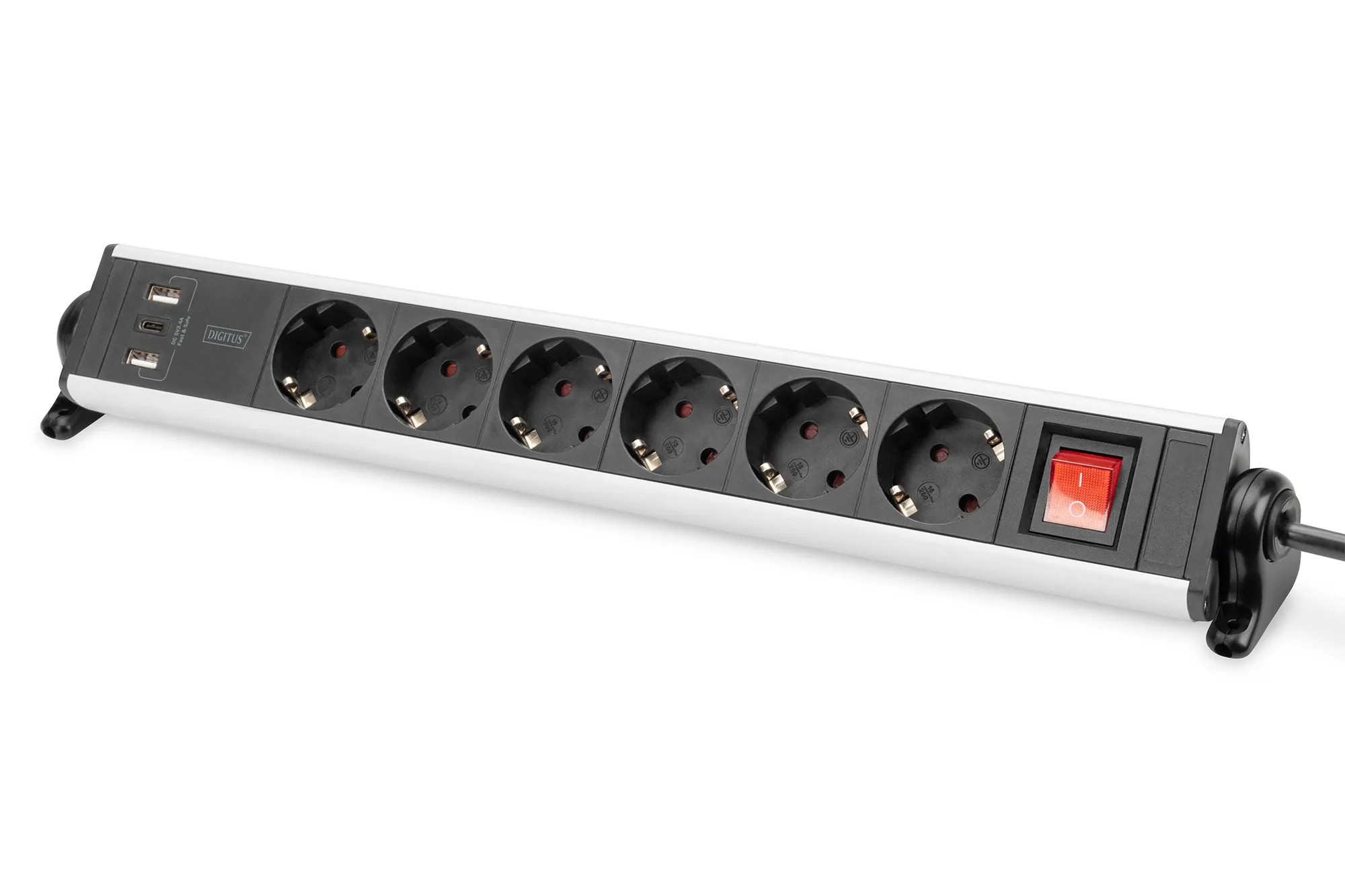 Digitus Presa Multipla Office A 6 Posti Con 3 Porte Usb - immagine 1