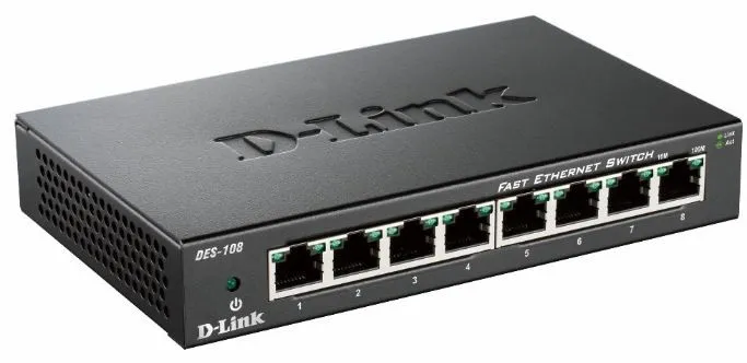 D-Link Switch 8 Porte 10/100 Case Metallico - immagine 1