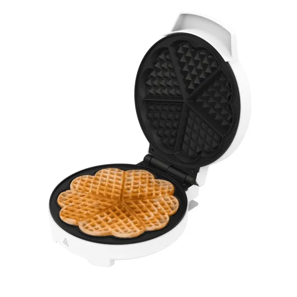Piastra per waffle rotonda Cecotec Fun Gofrestone - 1000W - Antiaderente - Finitura in acciaio inox - Piastra circolare da 19 cm - Indicatore luminoso di pronto - Bianca - immagine 1