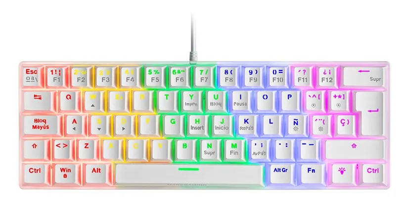 Mars Gaming MK60 tastiera USB QWERTY Italiano Bianco - immagine 1