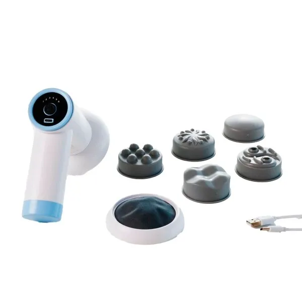 Innovagoods CellyGun Pistola massaggiante anticellulite ricaricabile 6 in 1 - 5 testine intercambiabili - 6 livelli di intensità - Vibrazione ad alta frequenza - Cavo USB C - immagine 1