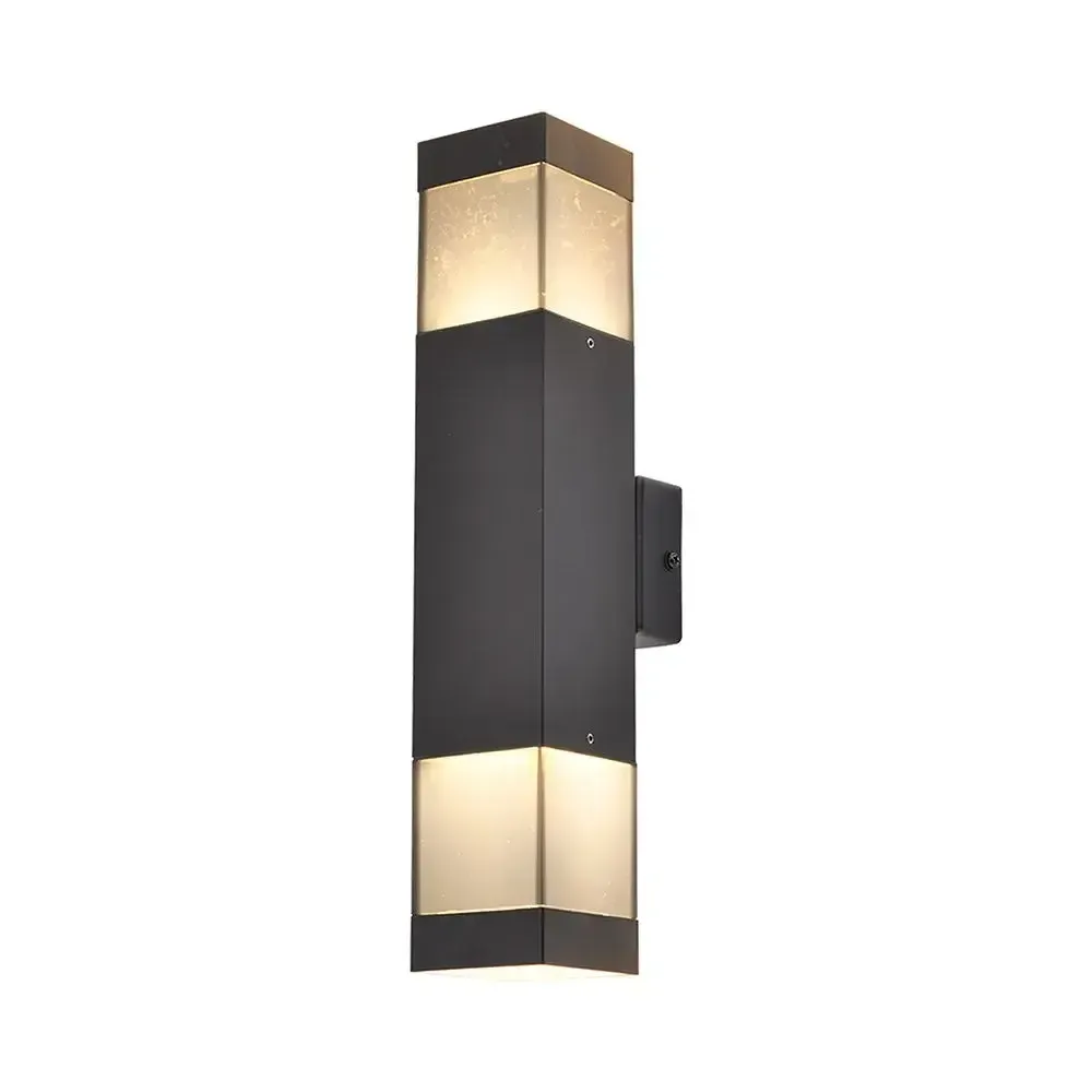V-TAC Applique LED da Esterno 2xGU10 (max 10W) Quadrata Luce Up/Down Nera IP44 - immagine 1