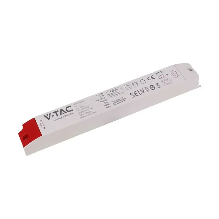V-TAC Alimentatore in Plastica 200W 12V 16.5A con 1 Uscita Bianco 320x41x30mm IP44 - immagine 1