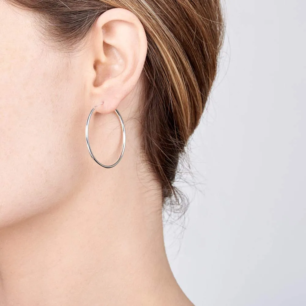 Amberta Orecchini a Cerchio da Donna in Argento Sterling 925: Diametro 30 mm - immagine 2