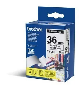 Brother Nastro Laminato Da 36Mm (8M) Nero/Bianco - immagine 1