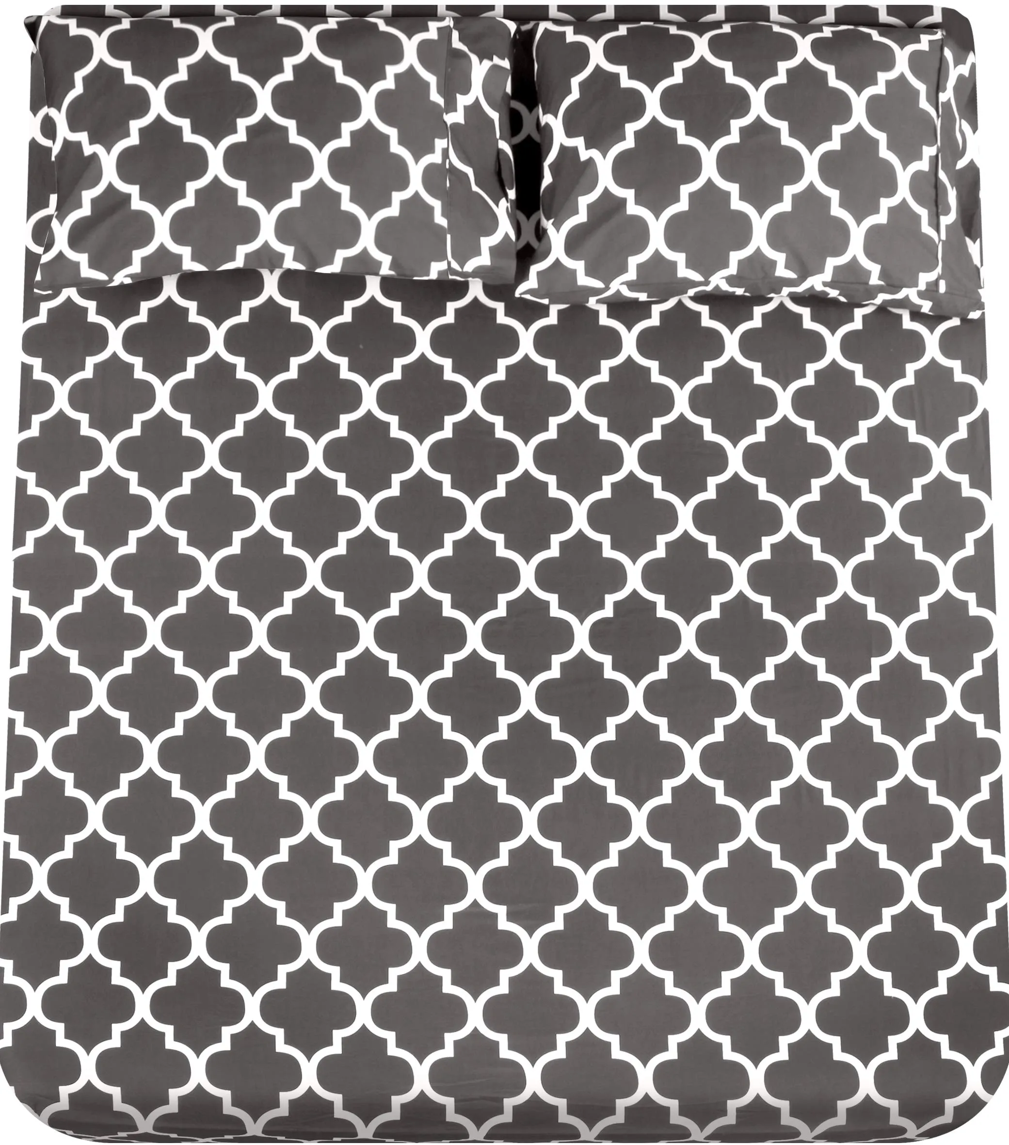 Utopia Bedding Set di lenzuola per letto queen size, in morbida microfibra, 4 pezzi, con tasca profonda 40,6 cm, in microfibra spazzolata facile da pulire (quadrifoglio, grigio) - immagine 5