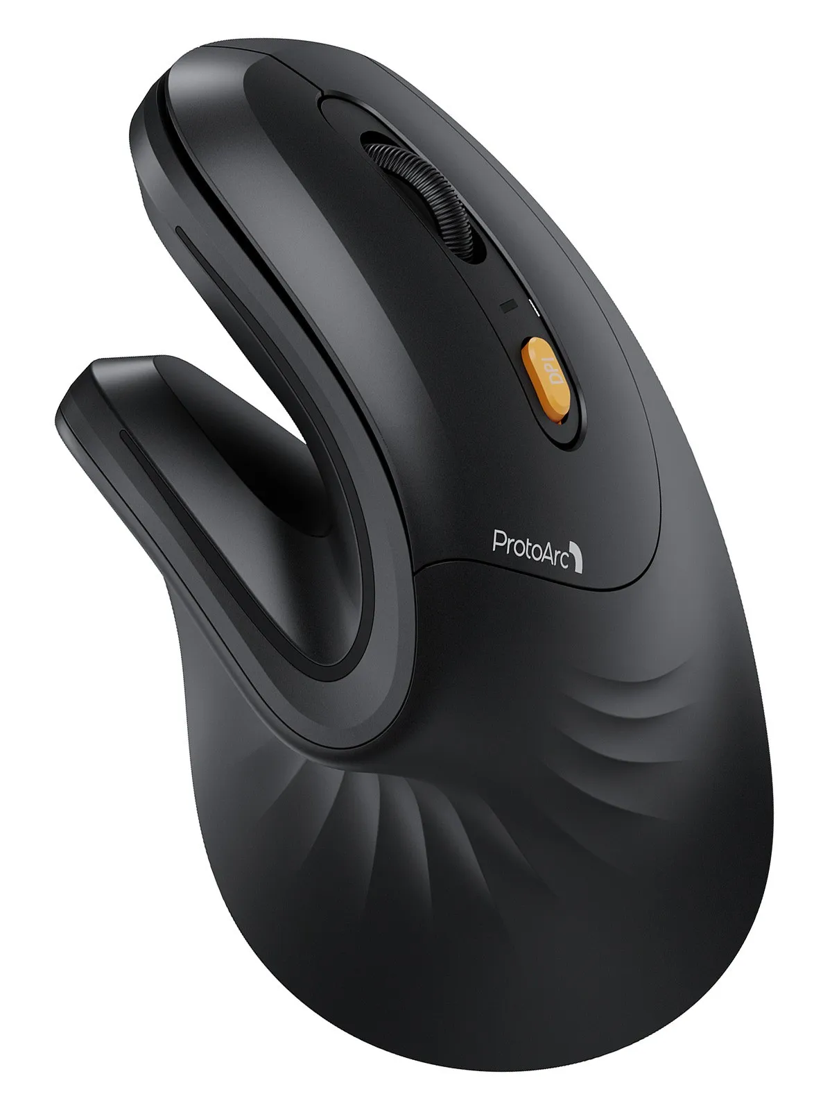 Mouse verticale wireless ergonomico ProtoArc EM11 NL - 2400 dpi - Bluetooth + 24 GHz - Batteria ricaricabile - Multi-dispositivo - Nero e arancione - immagine 1