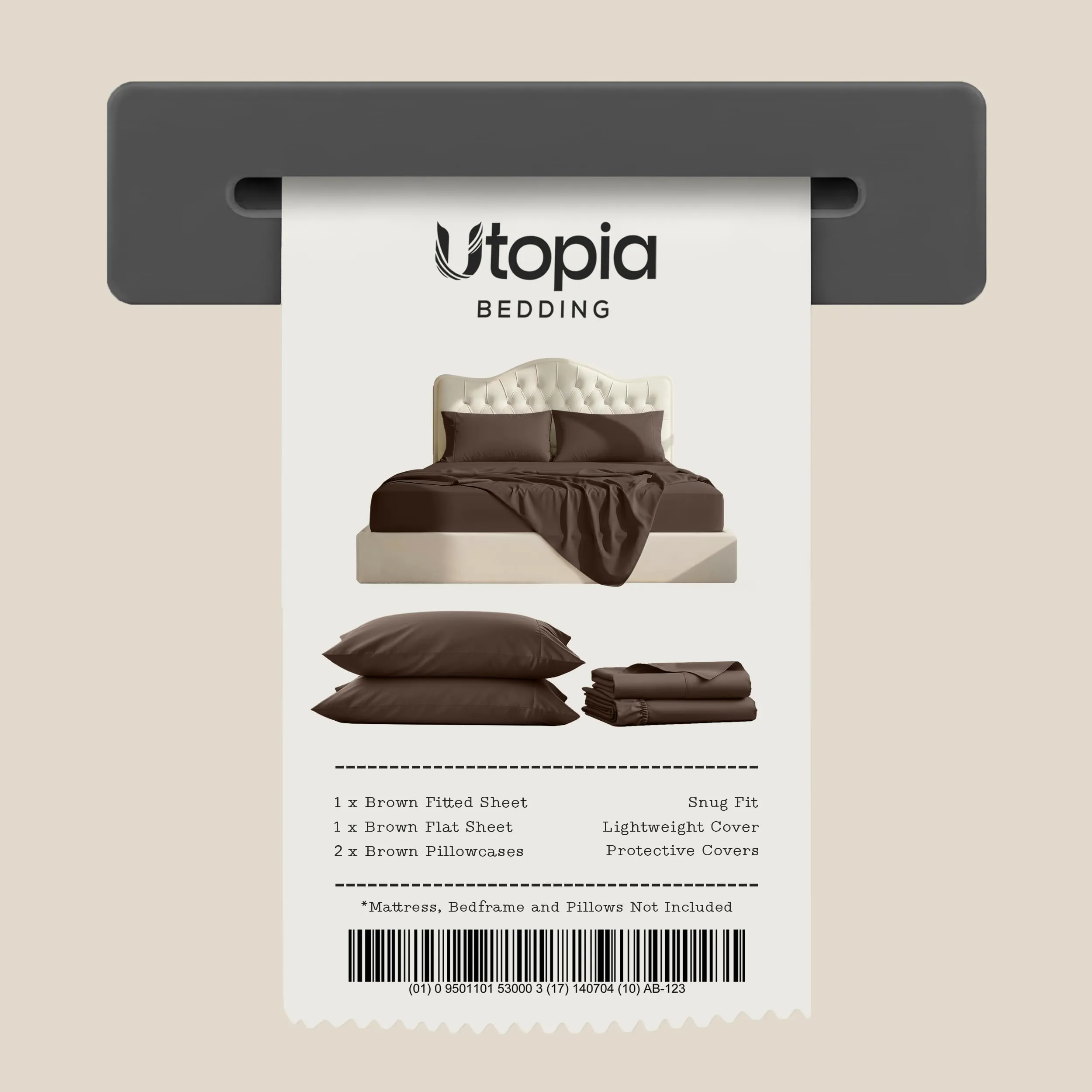 Utopia Bedding - Set di lenzuola per letto King size, 4 pezzi, lenzuola di - immagine 7
