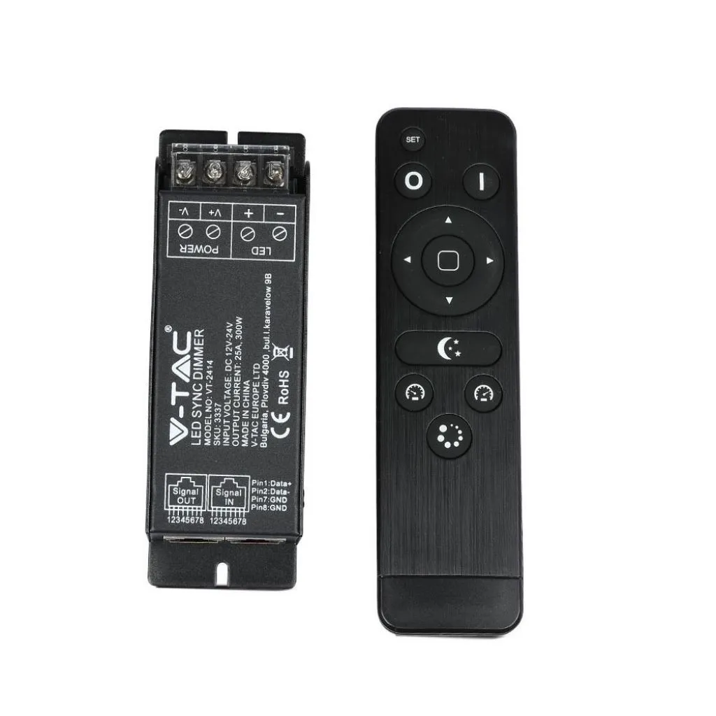 V-TAC Controller per Strip LED Dimmerabile Porta RJ45 con Telecomando (Max 300W) - immagine 1
